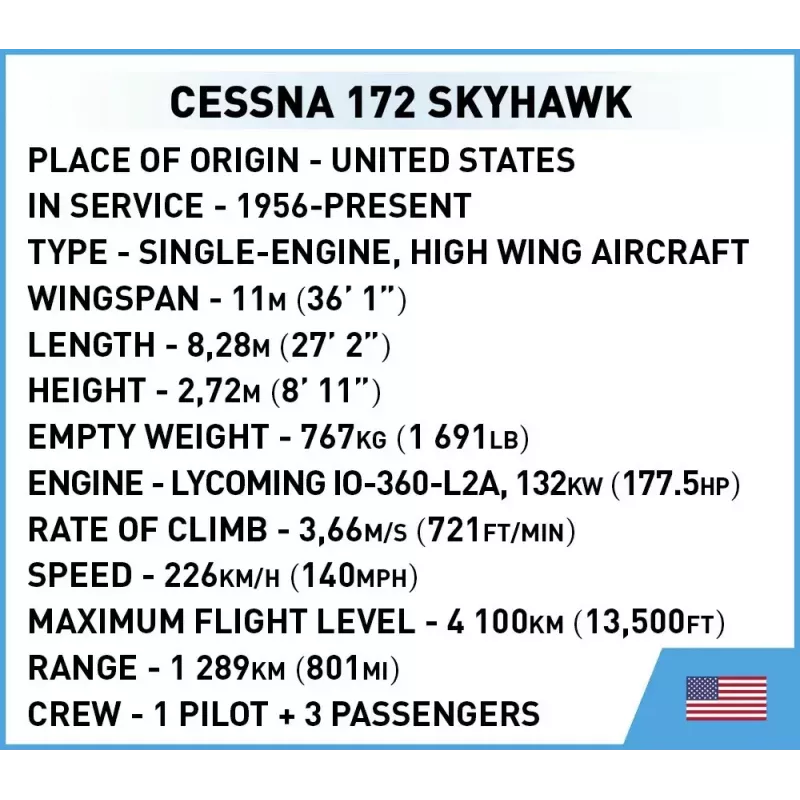 Construction Toy Cobi Cessna 172 Skyhawk White building set