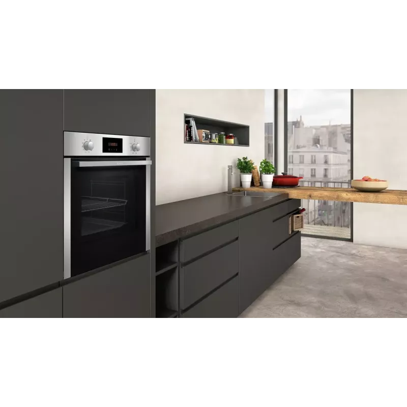 NEFF BX48P cooking appliance set — Zone induction hob (4 zones), Electric oven 71 L, Black