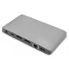 DIGITUS Docking Station USB-C - 2x USB Type-C / 2x USB 3.0 10Gbps / USB 3.0 5Gpbs / 2x DP / Gbe / micro SD / SD / 3.5mm - 60W USB Power Delivery