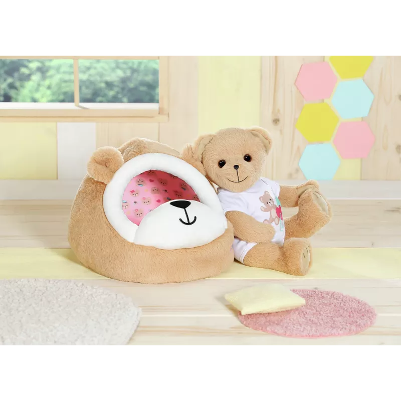 Soft toy bear cave ZAPF creation BABY born — plush play accessory for dolls