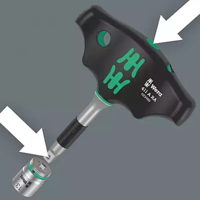 Ratchet Wrench Wera 05023460001 1/4 inch Drive Black Green