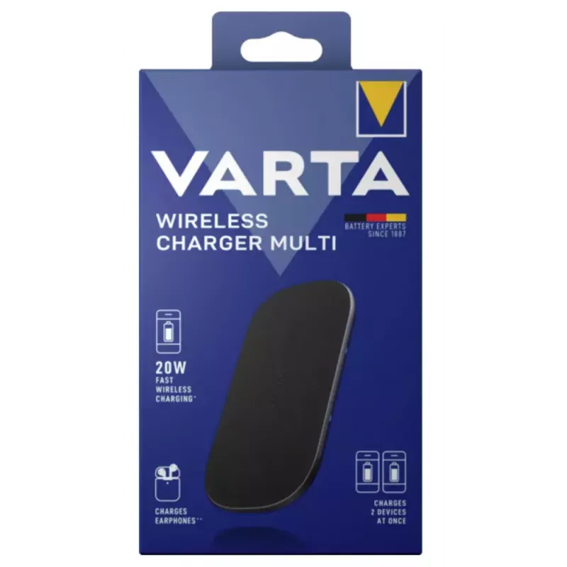Wireless Charger Varta Wireless Charger Multi Indoor USB Fast Charging Black