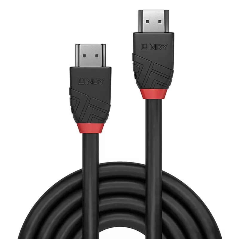 Lindy 1m High Speed HDMI Cable, Black Line, 1 m, HDMI Type A (Standard), HDMI Type A (Standard), 4096 x 2160 pixels, 18 Gbit/s, Black