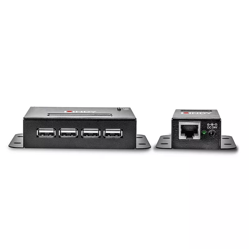 Lindy 50m 4 Port USB 2.0 Cat.6 Extender, Network transmitter & receiver, 50 m, 480 Mbit/s, Cat5, Cat5e, Cat6, NS1021, Phosphor bronze