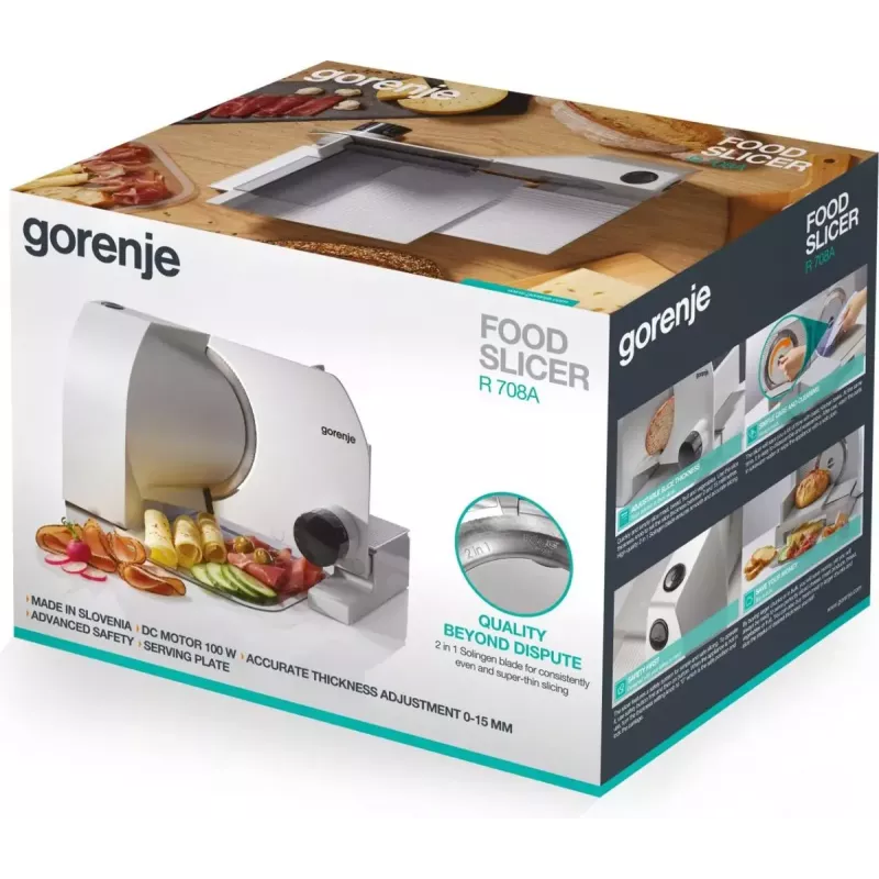 Electric slicer Gorenje R708A 100 W Stainless steel 1.5 cm