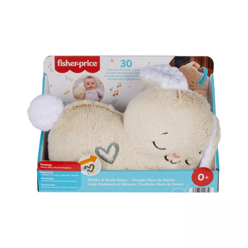 Fisher-Price Soothe & Settle Bunny Plush Baby Toy & Customizable Sound Machine with Motion