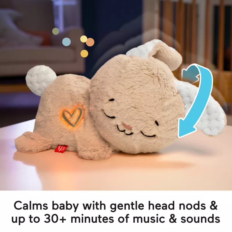 Fisher-Price Soothe & Settle Bunny Plush Baby Toy & Customizable Sound Machine with Motion