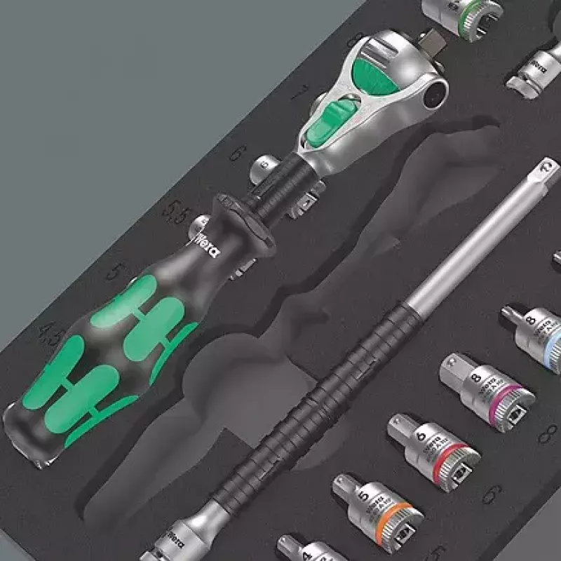 Wrench Wera 05150110001 37 pcs Steel Ratchet Set Black Green