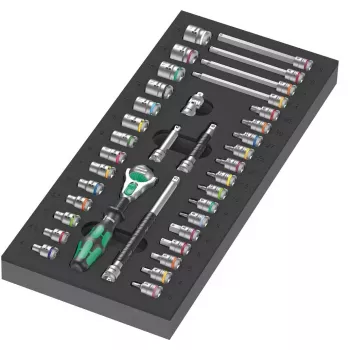 Wrench Wera 05150110001 37 pcs Steel Ratchet Set Black Green