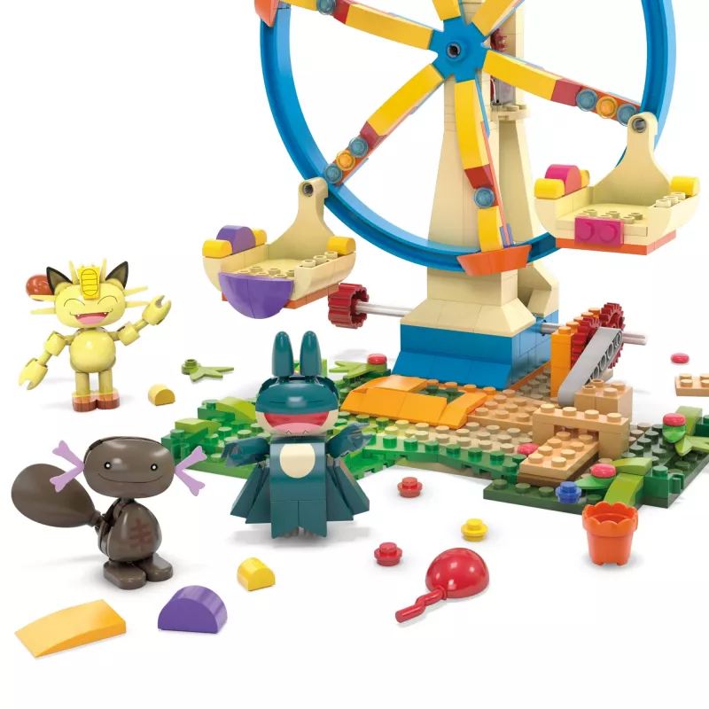 MEGA Pokémon Ferris Wheel Fun Building Toy Kit, with 4 Action Figures (393 Pieces) for Kids