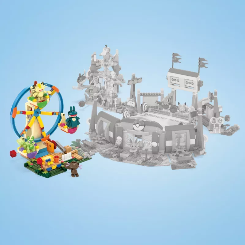 MEGA Pokémon Ferris Wheel Fun Building Toy Kit, with 4 Action Figures (393 Pieces) for Kids