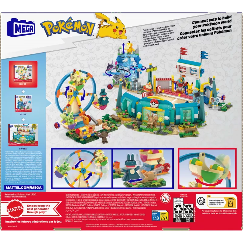 MEGA Pokémon Ferris Wheel Fun Building Toy Kit, with 4 Action Figures (393 Pieces) for Kids
