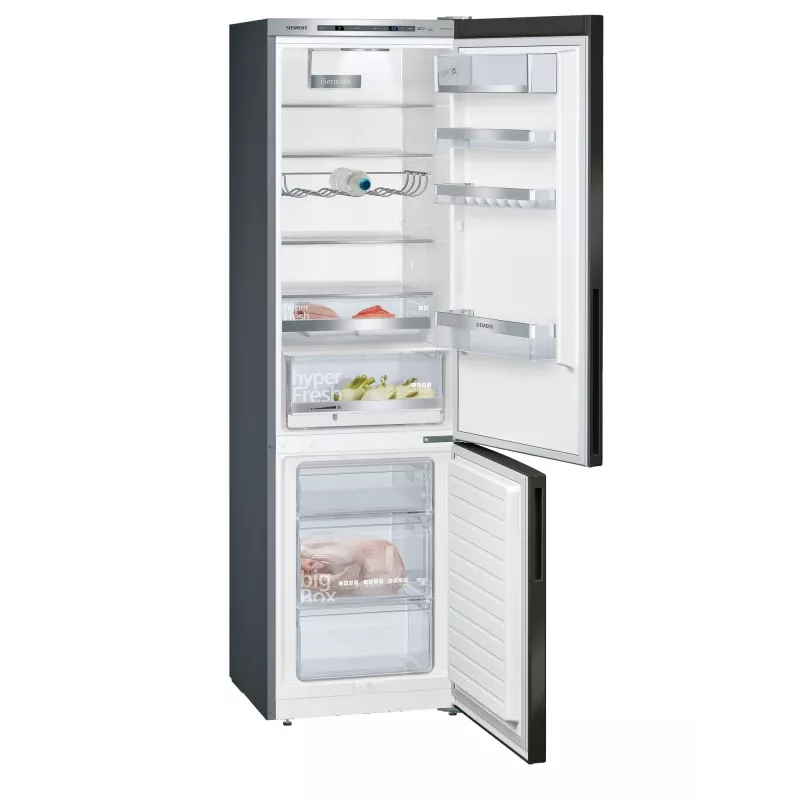 Siemens iQ500 KG39E8XBA fridge-freezer Freestanding 343 L Black, Stainless steel