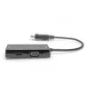 DIGITUS ASSMANN DisplayPort converter cable, DP - HDMI+DVI+VGA M-F/F/F, 20cm 3 in 1 Multi-Media cable, CE, Black