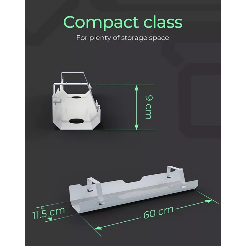 Straight cable tray ICY BOX IB-EWA100W-CM White 125mm width