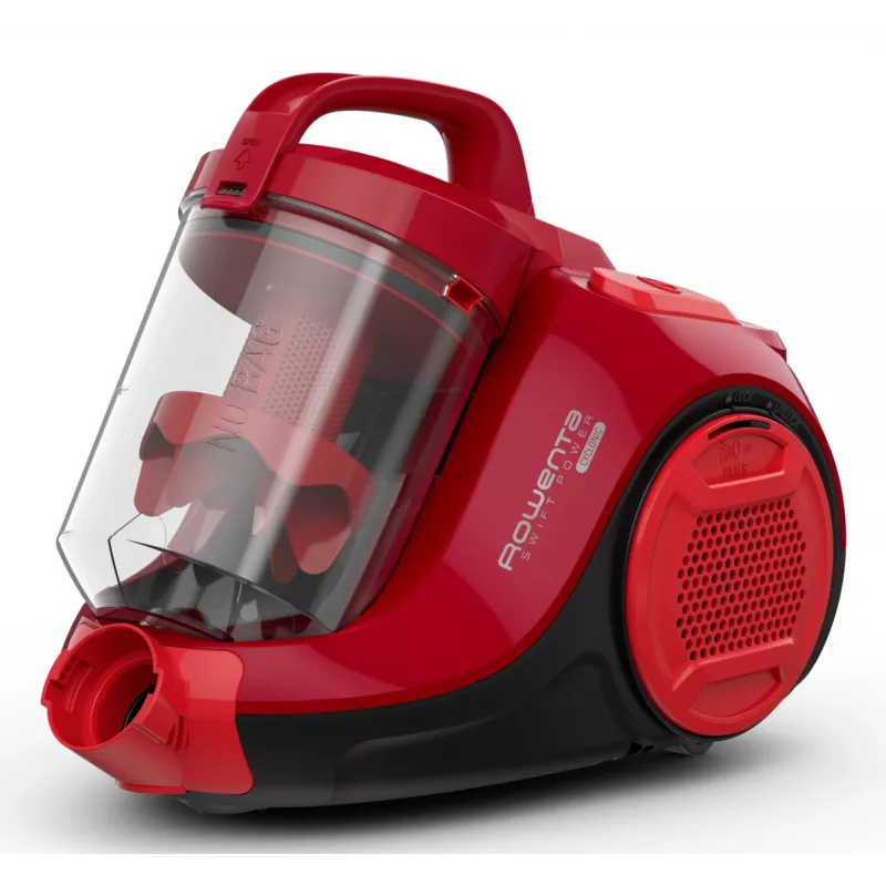 Rowenta Swift Power Cyclonic RO2913 bagless cylinder vacuum cleaner, 3-stage filtration, red