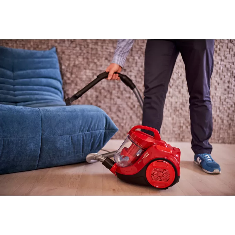 Rowenta Swift Power Cyclonic RO2913 bagless cylinder vacuum cleaner, 3-stage filtration, red