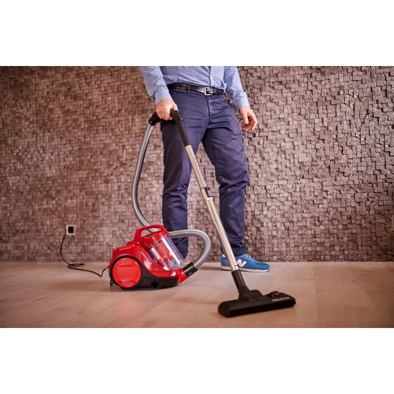 Rowenta Swift Power Cyclonic RO2913 bagless cylinder vacuum cleaner, 3-stage filtration, red