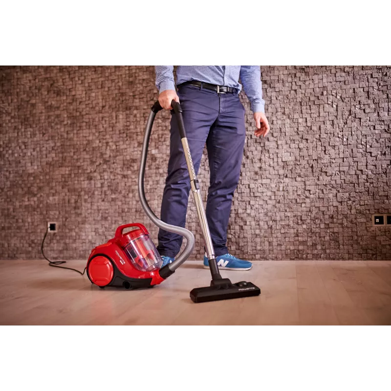 Rowenta Swift Power Cyclonic RO2913 bagless cylinder vacuum cleaner, 3-stage filtration, red