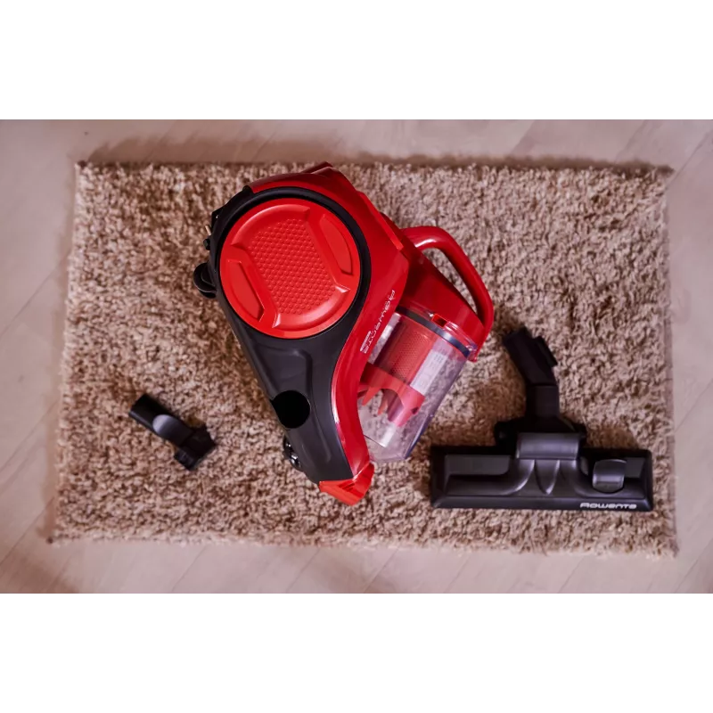 Rowenta Swift Power Cyclonic RO2913 bagless cylinder vacuum cleaner, 3-stage filtration, red
