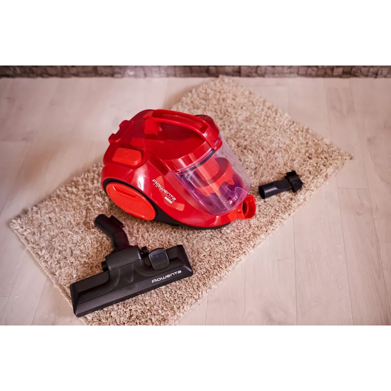 Rowenta Swift Power Cyclonic RO2913 bagless cylinder vacuum cleaner, 3-stage filtration, red