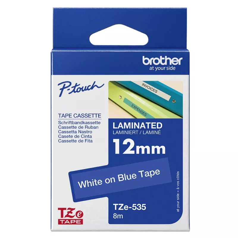 Label tape Brother TZe535 12mm White on Blue