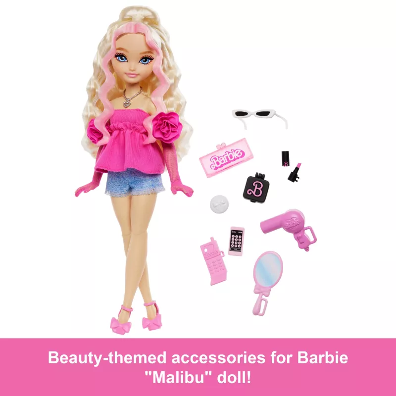 Barbie Dream Besties “Malibu” Fashion Doll with 8 Makeup & Hair Themed Accessories