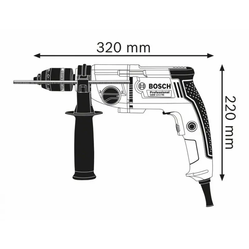 Bosch 0 601 1B2 002 drill 500 RPM Keyless 2.4 kg Black, Blue
