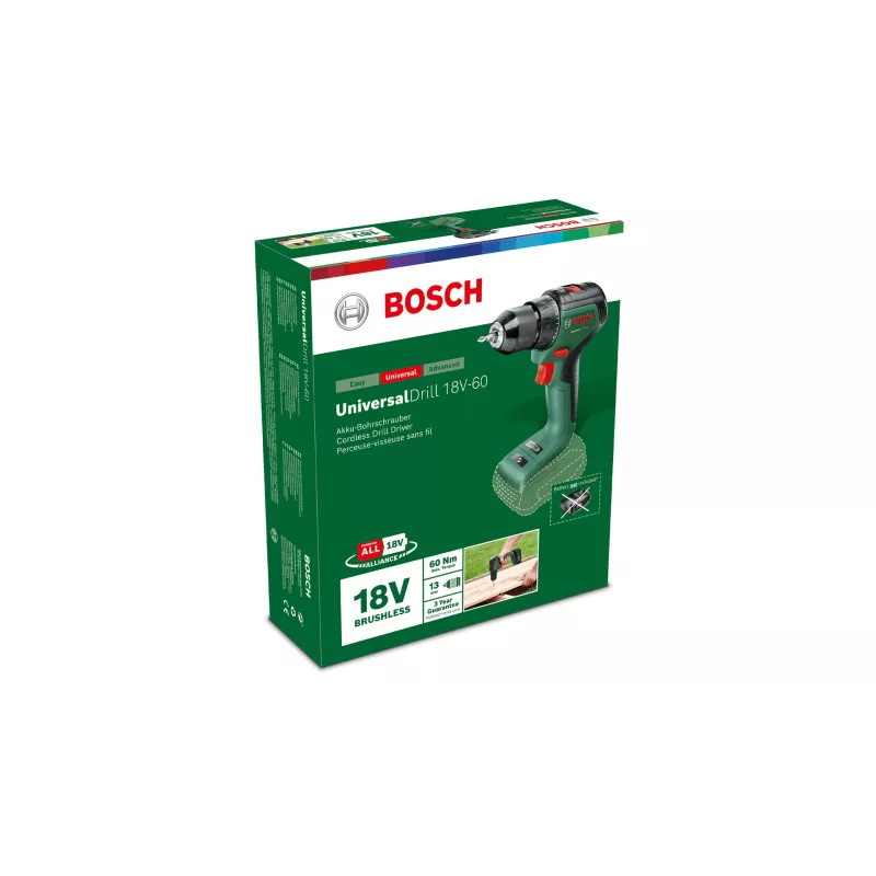 Bosch Universal Drill 18V-60 1900 RPM Keyless 1.3 kg Black, Green