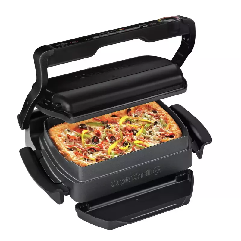 Contact Grill Tefal GC7148 — 2000W, stainless steel housing, rectangular, adjustable thermostat, grid top surface, 365×365×175 mm