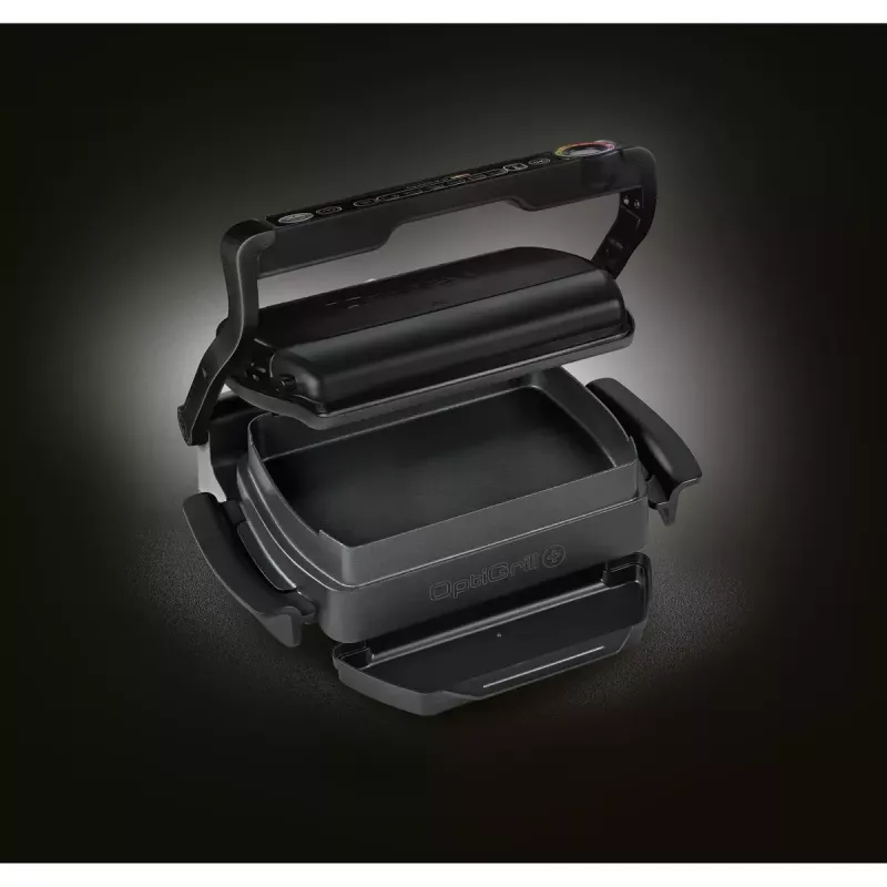 Contact Grill Tefal GC7148 — 2000W, stainless steel housing, rectangular, adjustable thermostat, grid top surface, 365×365×175 mm
