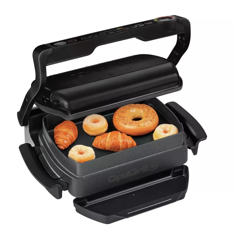 Contact Grill Tefal GC7148 — 2000W, stainless steel housing, rectangular, adjustable thermostat, grid top surface, 365×365×175 mm