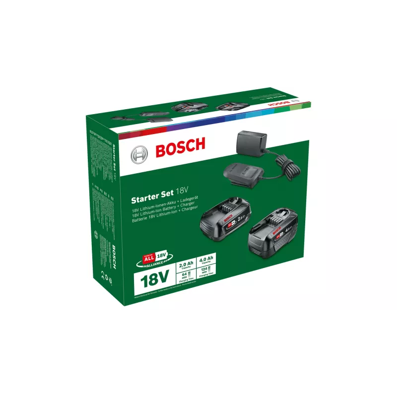 Bosch Starter-Set 18V - 2 x Akku (2,0 Ah + 4,0 Ah) Battery & charger set