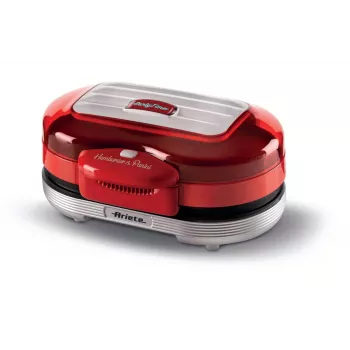 Ariete 205 Hamburger Maker Party Time, Hamburger making machine, 1200 W, Double non-stick plates, 2 compartments, Easy to clean, Red