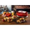 Ariete 205 Hamburger Maker Party Time, Hamburger making machine, 1200 W, Double non-stick plates, 2 compartments, Easy to clean, Red