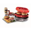 Ariete 205 Hamburger Maker Party Time, Hamburger making machine, 1200 W, Double non-stick plates, 2 compartments, Easy to clean, Red