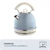 Ariete 2877 Kettle Vintage, 1,7L, Cordless, Blue, 1.7 L, 2000 W, Light Blue, Water level indicator, Cordless, Filtering
