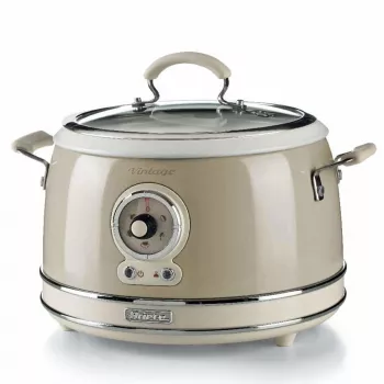 Ariete 2904 Rice Cooker - Electric Rice Cooker with ceramic bowl - Homemade Sushi - Multicooker - Vintage Line - 3.5 L - 650 W - Beige