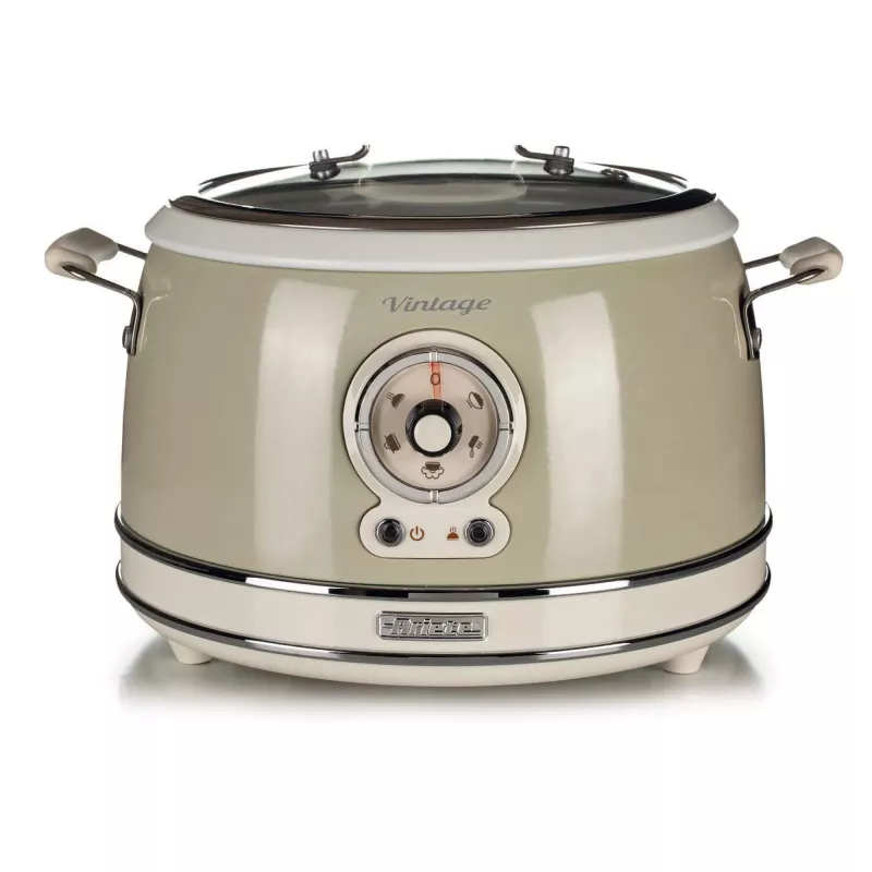 Ariete 2904 Rice Cooker - Electric Rice Cooker with ceramic bowl - Homemade Sushi - Multicooker - Vintage Line - 3.5 L - 650 W - Beige