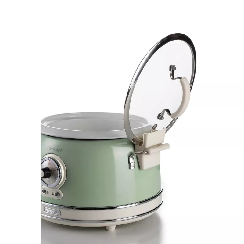 Ariete 2904 Rice Cooker - Electric Rice Cooker with ceramic bowl - Homemade Sushi - Multicooker - Vintage Line - 3.5 L - 650 W - Green