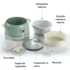 Ariete 2904 Rice Cooker - Electric Rice Cooker with ceramic bowl - Homemade Sushi - Multicooker - Vintage Line - 3.5 L - 650 W - Green