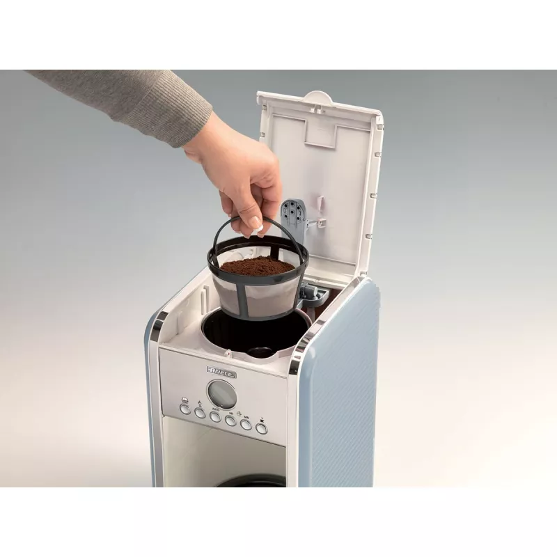 Ariete 1342 American Coffee Machine, Tempered Glass Jug, Up to 12 Cups, 24 Hour Programming Timer, LCD display, Auto Shut Off, 2000 W, Plastic, Blue