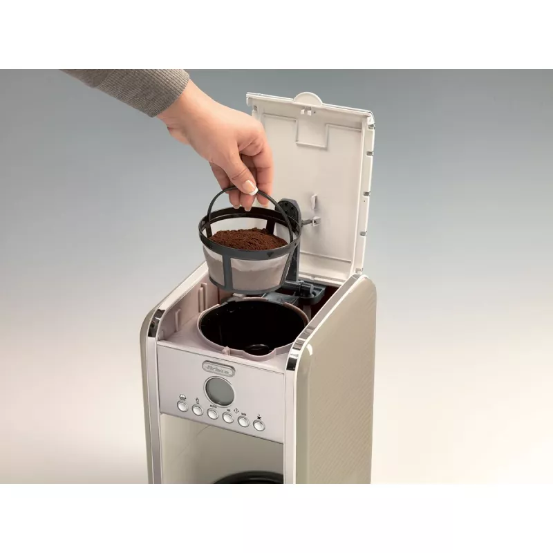 Ariete 1342 American Coffee Machine, Tempered Glass Jug, Up to 12 Cups, 24 Hour Programming Timer, LCD display, Auto Shut Off, 2000 W, Plastic, Beige