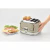 Ariete 156 4 Slice Vintage Toaster, 1600 Watts, 6 Toasting Levels, Stainless Steel Painted in Pastel Beige, Without Sandwich Cages