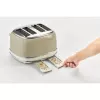 Ariete 156 4 Slice Vintage Toaster, 1600 Watts, 6 Toasting Levels, Stainless Steel Painted in Pastel Beige, Without Sandwich Cages