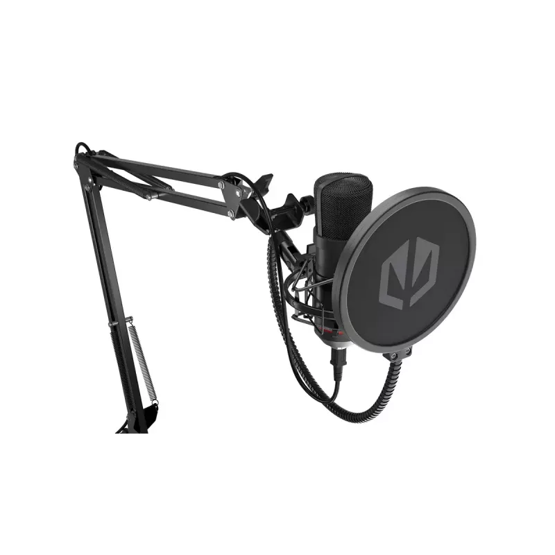 PC microphone ENDORFY Solum — USB-C wired cardioid mic, 16-bit/48 kHz, 18–21000 Hz, table mount, 2.9 m cable, headphone out, pop-filter