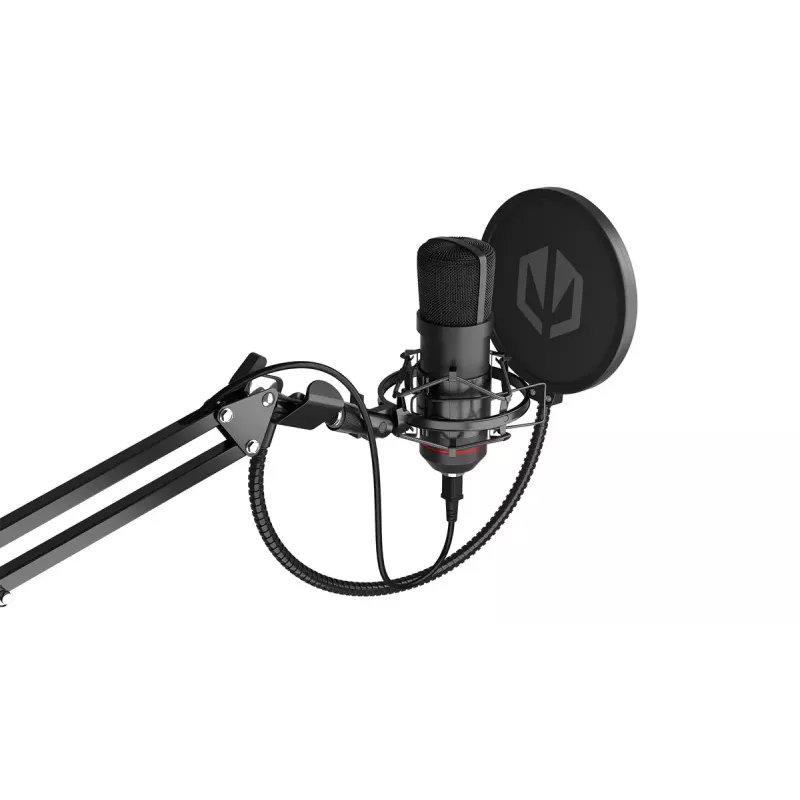 PC microphone ENDORFY Solum — USB-C wired cardioid mic, 16-bit/48 kHz, 18–21000 Hz, table mount, 2.9 m cable, headphone out, pop-filter