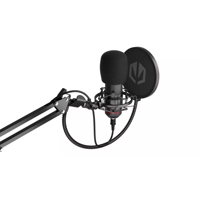 PC microphone ENDORFY Solum — USB-C wired cardioid mic, 16-bit/48 kHz, 18–21000 Hz, table mount, 2.9 m cable, headphone out, pop-filter