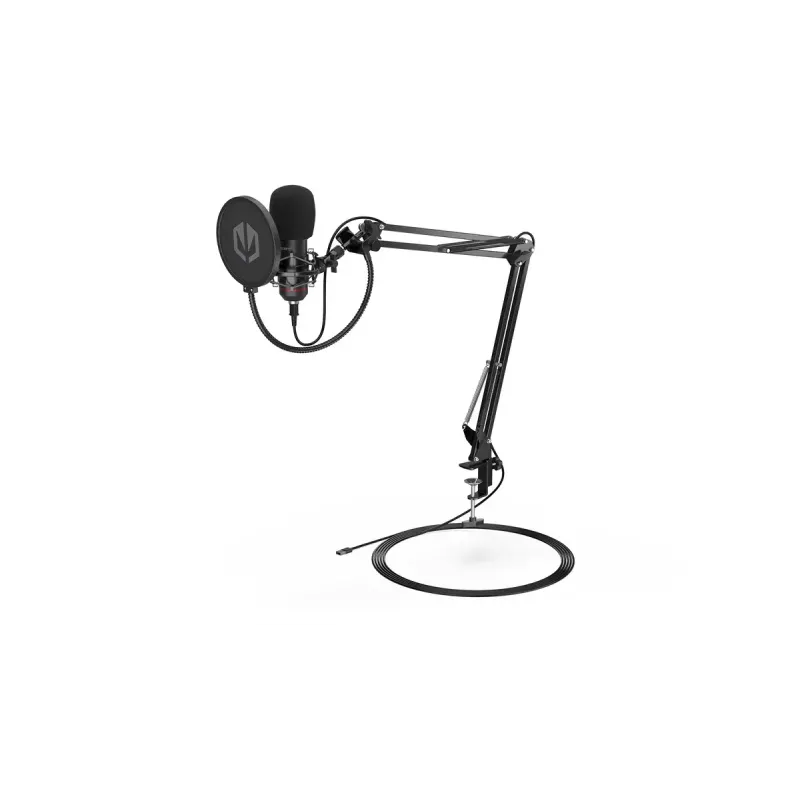 PC microphone ENDORFY Solum — USB-C wired cardioid mic, 16-bit/48 kHz, 18–21000 Hz, table mount, 2.9 m cable, headphone out, pop-filter
