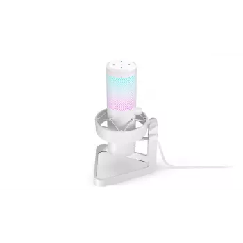 PC microphone ENDORFY AXIS Streaming White — USB, cardioid, 30–18 kHz, 192 kHz/24-bit, table stand, mute, headphone out